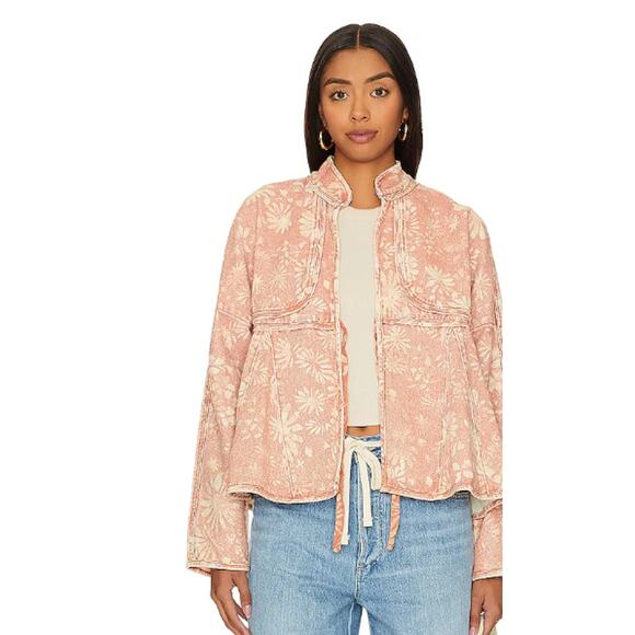 Free People Lua Bed Swing Jacket Apricot Combo Size XL - Picture 2 of 14